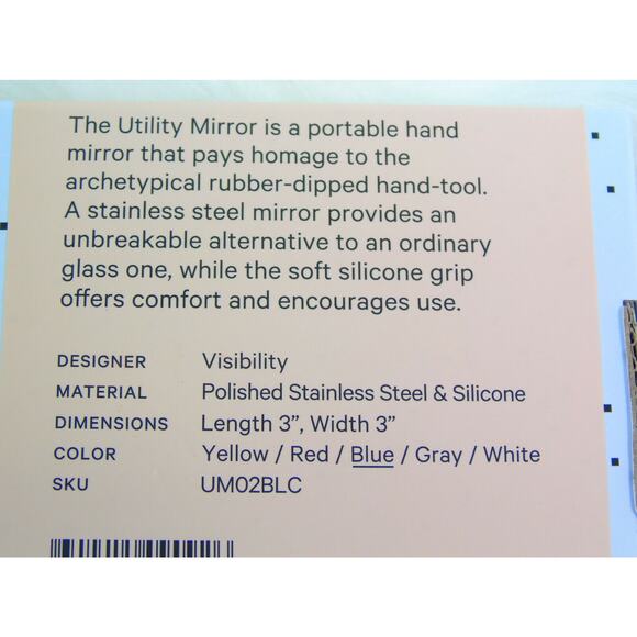 West Elm Mirror Compact Stainless Steel Blue Silicone Good Things 3" Round Box - Picture 4 of 7